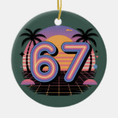 6 7 Six Seven Vaporwave Gen Z Alpha Meme  セラミックオーナメント (正面)