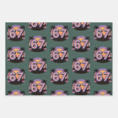 6 7 Six Seven Vaporwave Gen Z Alpha Meme  ラッピングペーパーシート (正面)