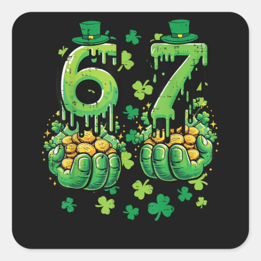 6 7 St Patricks Day スクエアシール (正面)