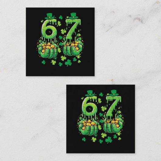 6 7 St Patricks Day スクエア名刺 (正面/裏面)