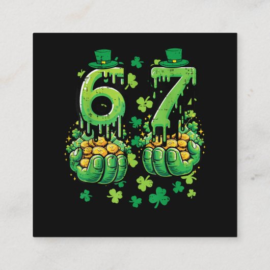 6 7 St Patricks Day スクエア名刺 (裏面)