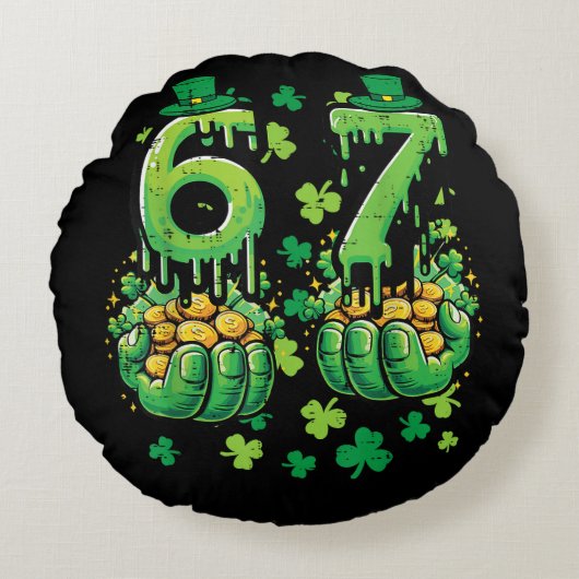 6 7 St Patricks Day ラウンドクッション (正面)