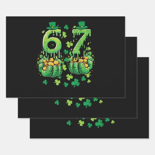 6 7 St Patricks Day ラッピングペーパーシート (セット)