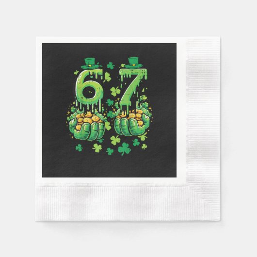 6 7 St Patricks Day 縁ありカクテルナプキン (正面)