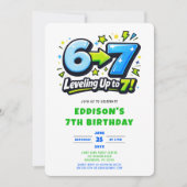 6 7 Trending Seven Birthday Party Invitation 招待状 (正面)
