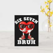 6 7 Valentines Day Shirt Men Boys Funny Heart Meme カード (黄色い花)