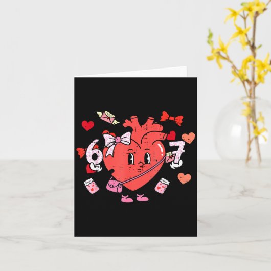 6 7 Valentines Day Women 67 Valentine Meme Six Sev カード (黄色い花)