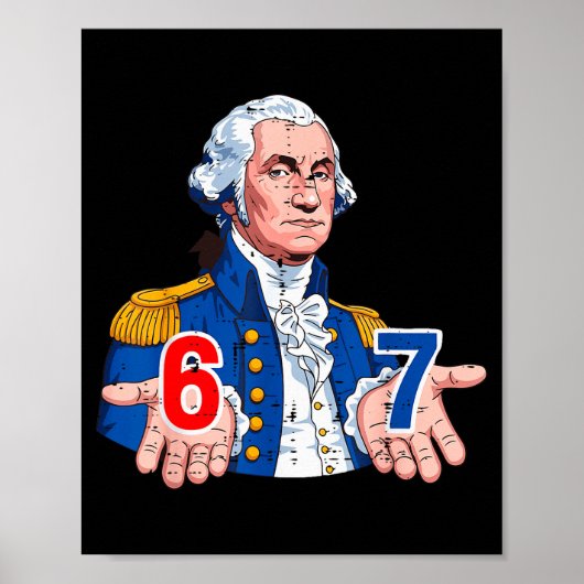 6 7 Washington Funny 67 Costume Meme Six Seven Kid ポスター (正面)