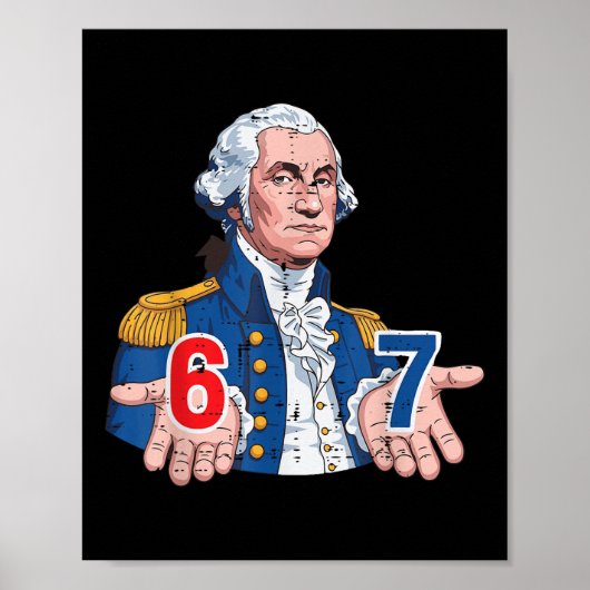 6 7 Washington Funny 67 Costume Meme Six Seven Kid ポスター (正面)