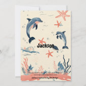 6 and Full of Tricks 6th誕生日Indigo & Coral 招待状 (裏面)