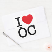 6 autocollants "I Love Oc" planche de 6 stickers スクエアシール (封筒)