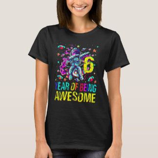 6 Birthday Year Of Being Awesome Astronaut Tシャツ