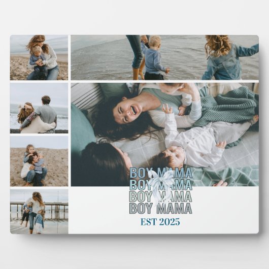 6 Boy Mama Custom Photo Collage フォトプラーク (正面)