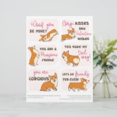 6 Corgi Dog Kids Classroom Valentine's Dayカード レターヘッド (スタンド正面)