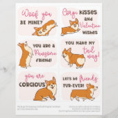 6 Corgi Dog Kids Classroom Valentine's Dayカード レターヘッド (正面)