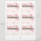 6 Corgi Dog Kids Classroom Valentine's Dayカード レターヘッド (裏面)