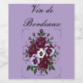 6 Étiquettes de Bouteille Florale à Personnaliser ワインラベル (シングルラベル)