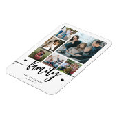 6 family photo collage black and white script  マグネット (左側)