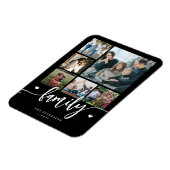 6 family photo collage black and white script  マグネット (左側)