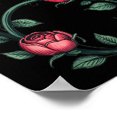 6 Floral 67 Rose Valentines Day Funny Love Matchin ポスター (角)