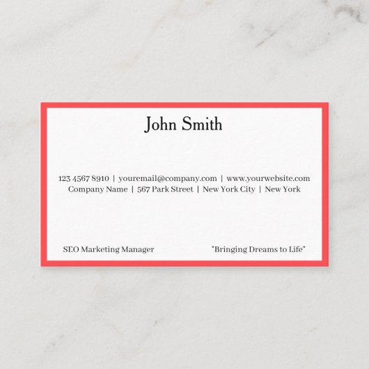 6 Modern Red Logo Promote Company Brand Name 名刺 (正面)