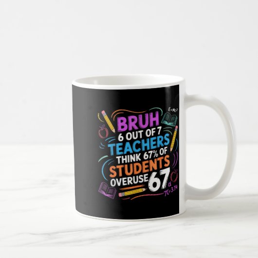 6 Out Of 7 Teachers Think 67% Of Students Overuse  コーヒーマグカップ (右)