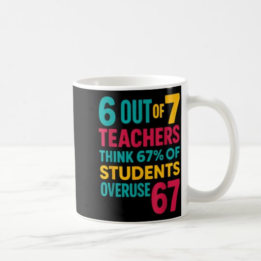 6 Out Of 7 Teachers Think 67% Students Overuse Quo コーヒーマグカップ (右)