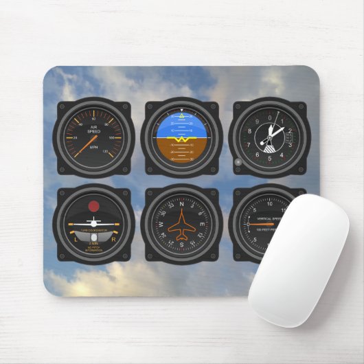 6 Pack of Airplane Gauges in the Clouds マウスパッド (マウス)
