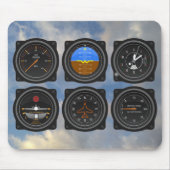 6 Pack of Airplane Gauges in the Clouds マウスパッド (正面)