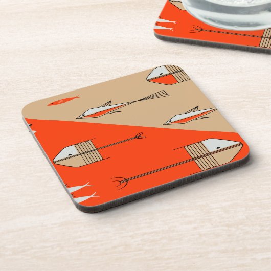 6 PERSIMMON-SANDの魚の物語のコースターセット コースター (左側)