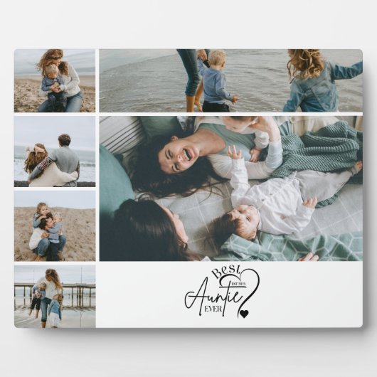 6 Personalized Best Aunt Photo Collage フォトプラーク (正面)