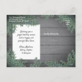 6 Photo任意の文字モダンの緑と木目のコラージュ シーズンポストカード (裏面)