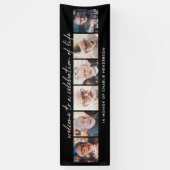 6-Photo手書きスクリプトお祝い・オブ・ライフ 横断幕 (縦)