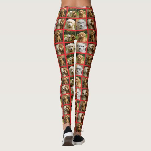 6 Photo and Text Template Personalized Collage レギンス (裏面)