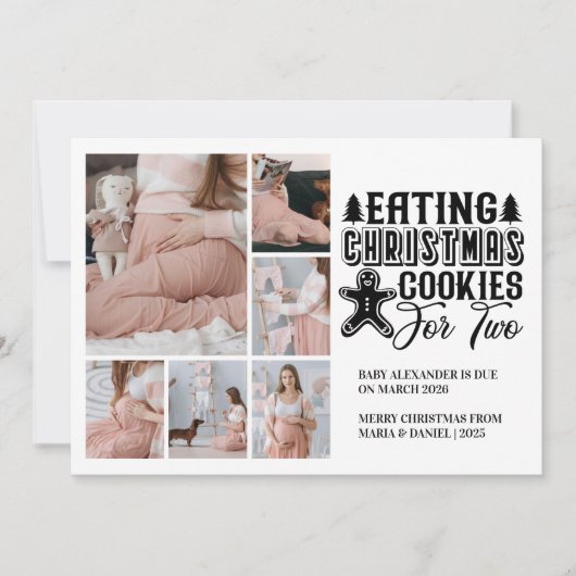 6 Photo Christmas Cookies for 2 Pregnancy  シーズンカード (正面)