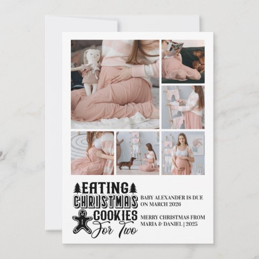 6 Photo Christmas Cookies for 2 Pregnancy  シーズンカード (正面)