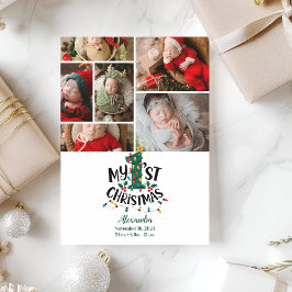 6 Photo Christmas Tree Lights First Christmas シーズンカード