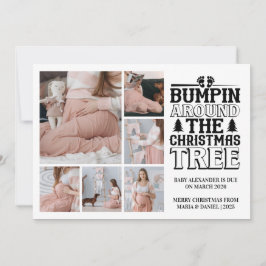 6 Photo Christmas Tree Pregnancy Announcement シーズンカード