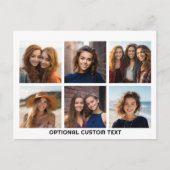 6 Photo Collageオプション文字- – カラー編集が可能 ポストカード (正面)