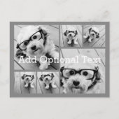 6 Photo Collageオプション文字- – グレーを編集できる ポストカード (正面)