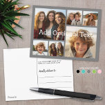 6 Photo Collageオプション文字- – グレーを編集できる ポストカード<br><div class="desc">写真をこのお気に入りのおもしろいテンプレートに追加する。このグリッドには、正方形の写真や任意の写真を使用できる。</div>