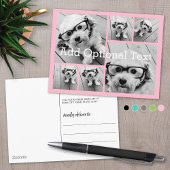 6 Photo Collageオプション文字- – ピンクの編集が可能 ポストカード