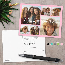 6 Photo Collageオプション文字- – ピンクの編集が可能 ポストカード