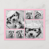 6 Photo Collageオプション文字- – ピンクの編集が可能 ポストカード (正面)