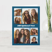 6 Photo Collageオプション文字- – 青を編集できる カード (正面)