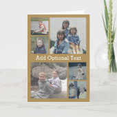 6 Photo Collageオプション文字-- CAN Edit金ゴールド カード (正面)