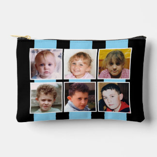 6 photo collage black blue アクセサリーポーチ