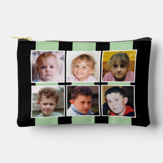 6 photo collage black green アクセサリーポーチ