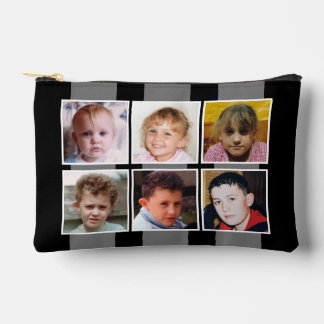 6 photo collage black grey アクセサリーポーチ