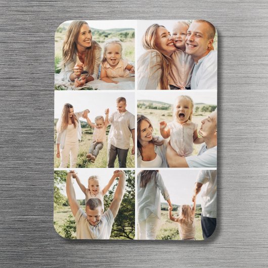 6 Photo Collage Custom Modern Simple マグネット